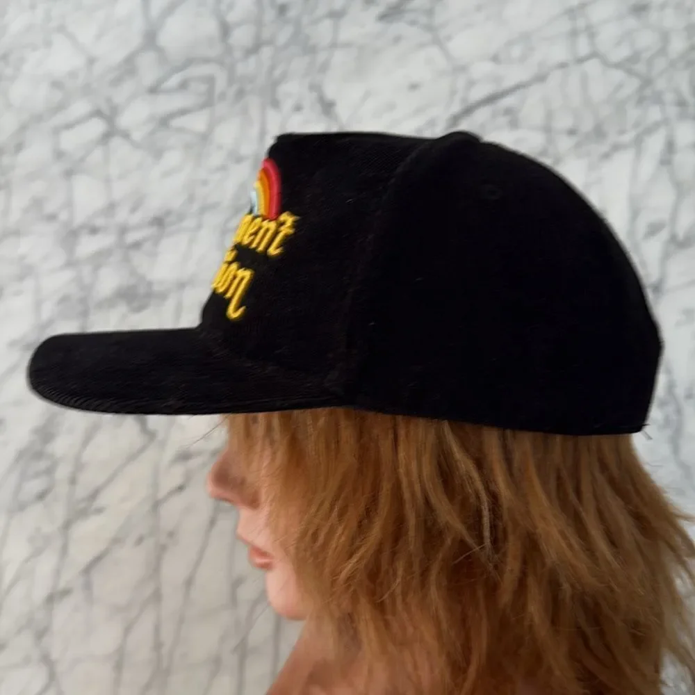 Tiny Whales Corduroy SnapBack Permanent Vacation Rainbow Trucker Hat Sz 6-12Y